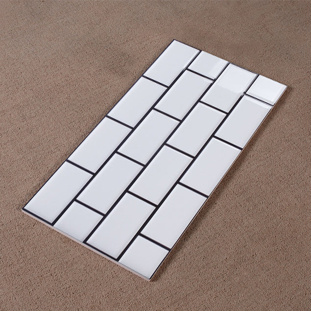 中國佛山瓷磚 China Foshan Basics 純色網紅花磚麵包磚墻磚亮光 LY754白色亮光黑線工字格墻磚 30×60cm