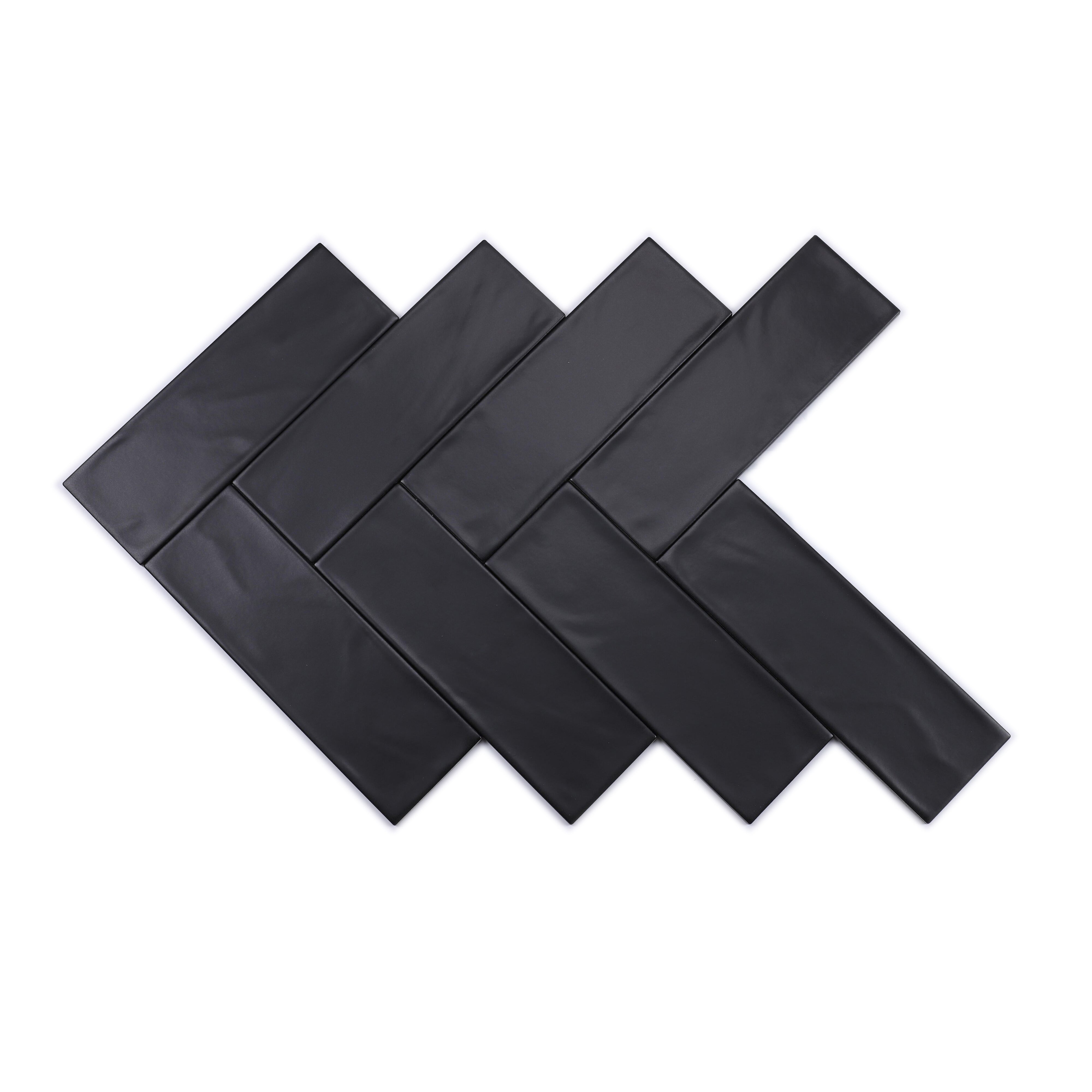 中國佛山瓷磚 China Foshan Basics 馬卡龍多彩純色啞光墻磚 MKL004純黑10×30cm