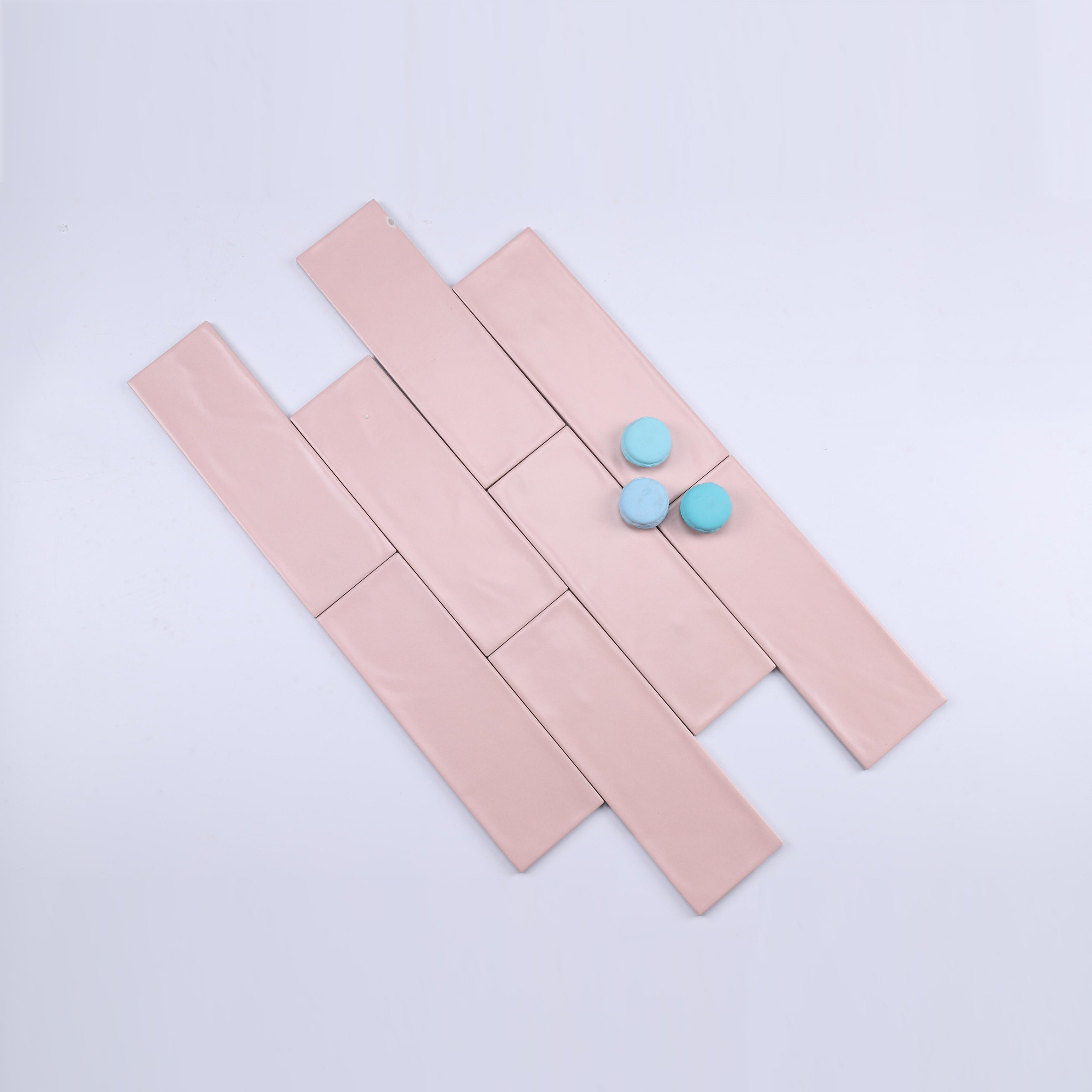 中國佛山瓷磚 China Foshan Basics 馬卡龍多彩純色啞光墻磚 MKL007淺粉10×30cm