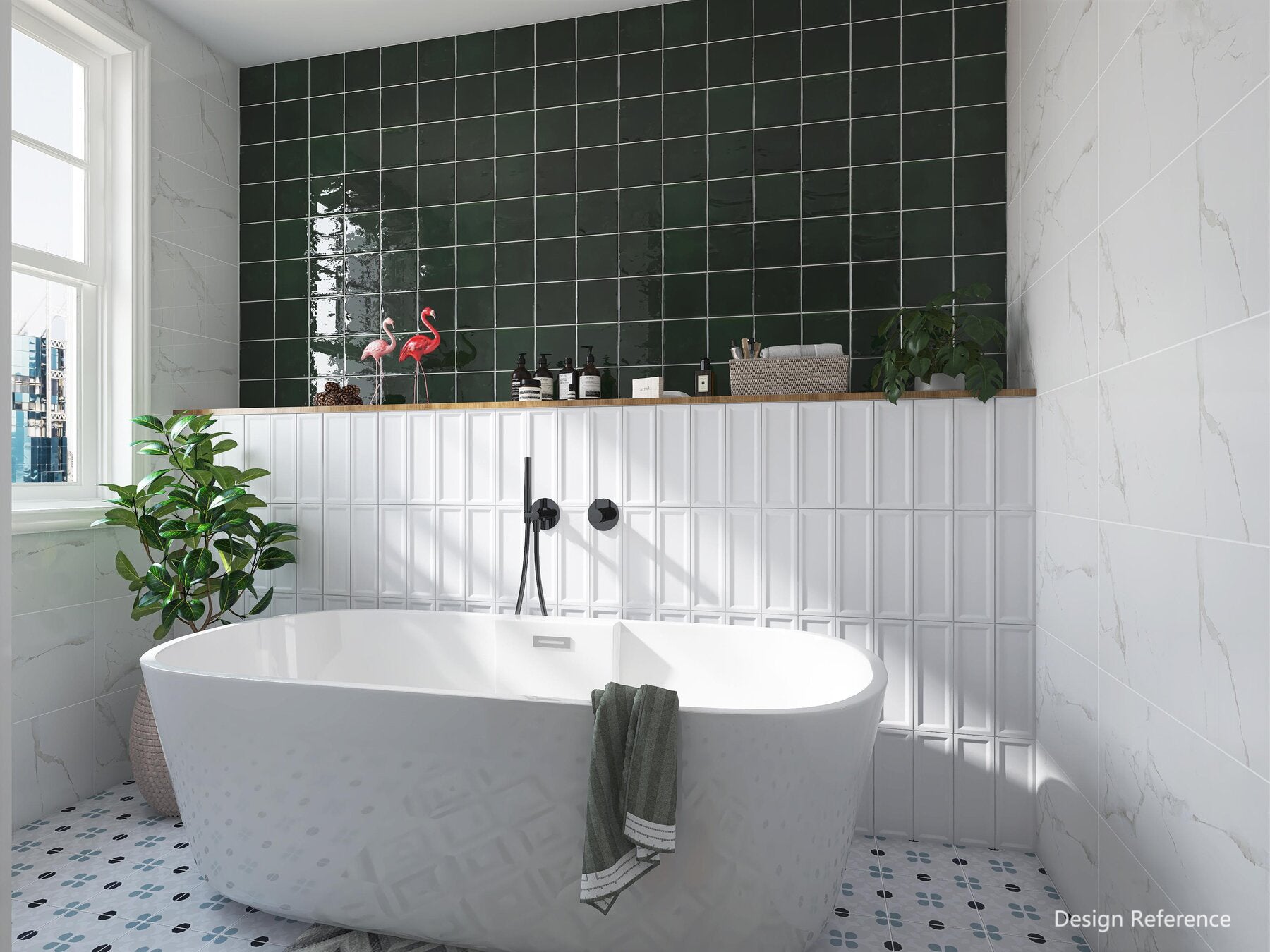 中國佛山瓷磚 China Foshan Basics 馬卡龍多彩純色啞光墻磚 MKLAMB022白色凹凸面 10×30cm