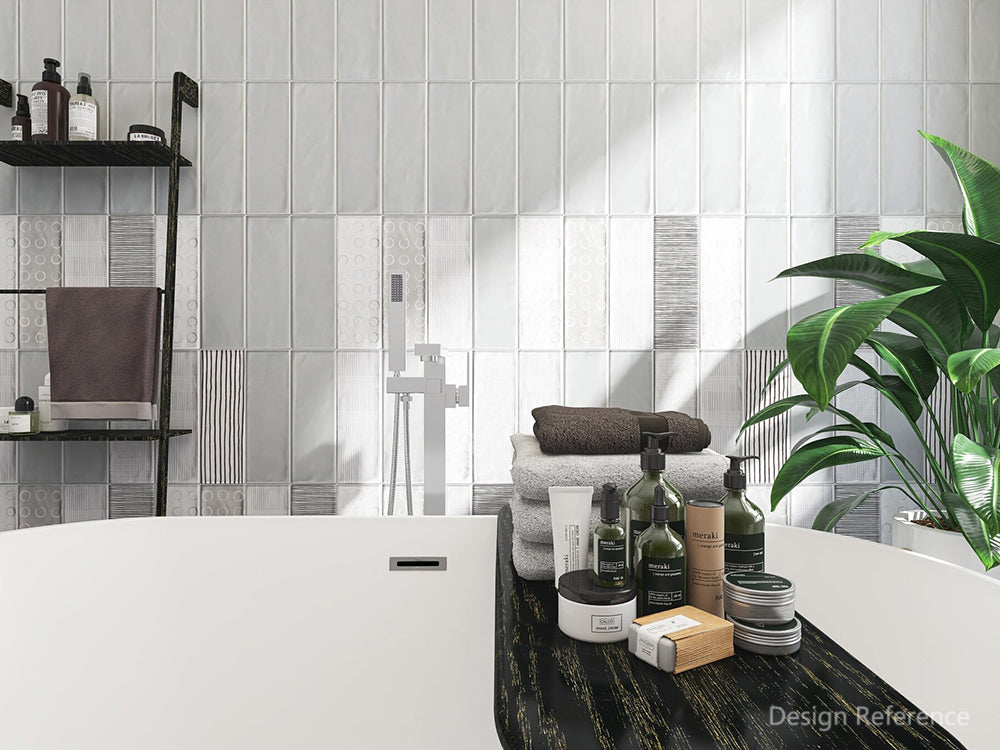 中國佛山瓷磚 China Foshan Basics 现代简约风格混装啞光墻磚 MKLHP011 現代灰(六面混發) 10×30cm