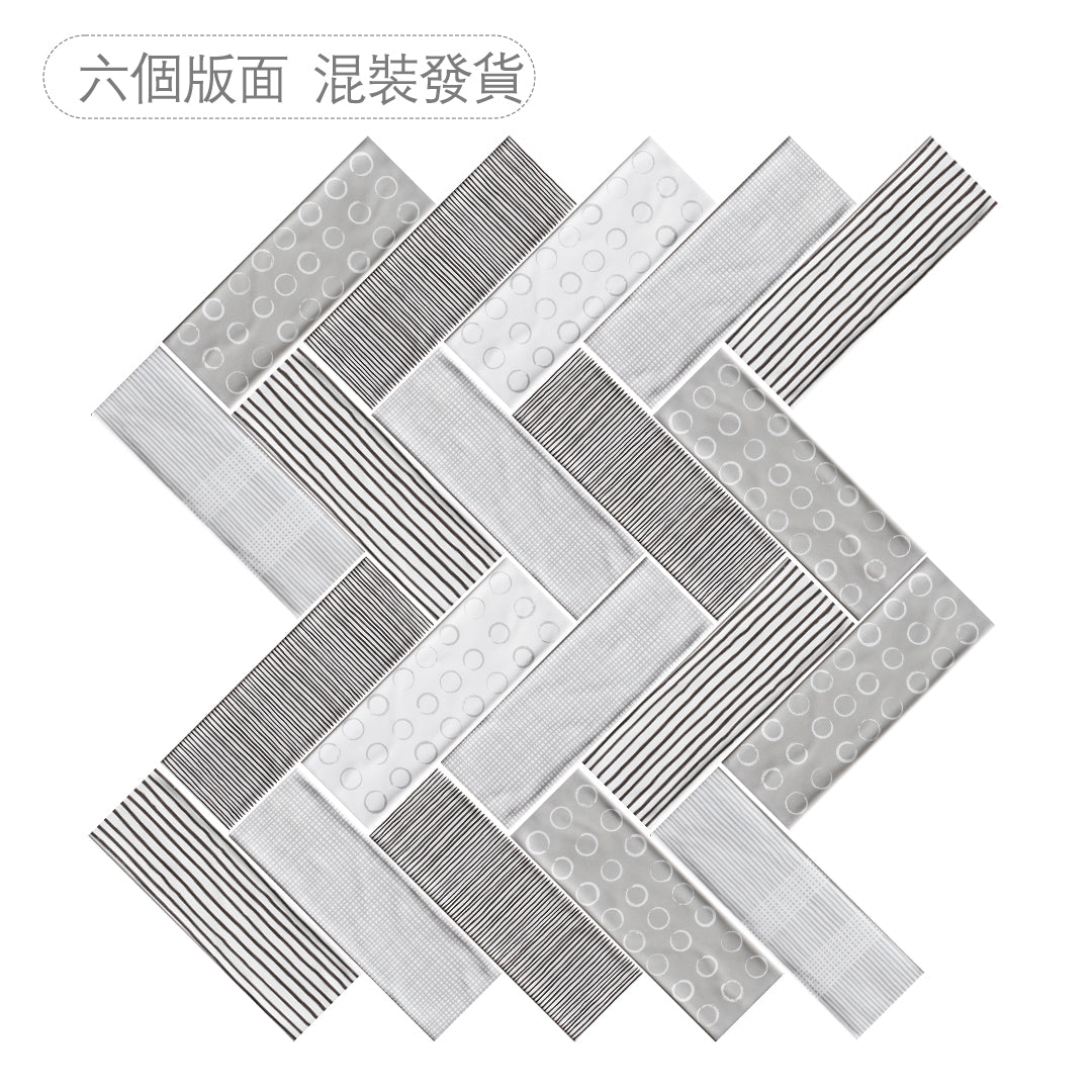 中國佛山瓷磚 China Foshan Basics 现代简约风格混装啞光墻磚 MKLHP011 現代灰(六面混發) 10×30cm