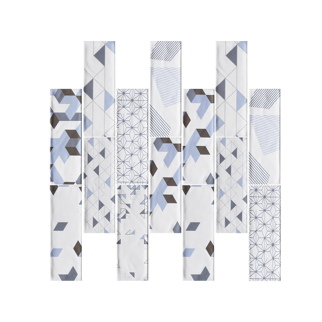 中國佛山瓷磚 China Foshan Basics 现代简约风格混装啞光墻磚 MKLHP012 現代藍(八面混發)10×30cm