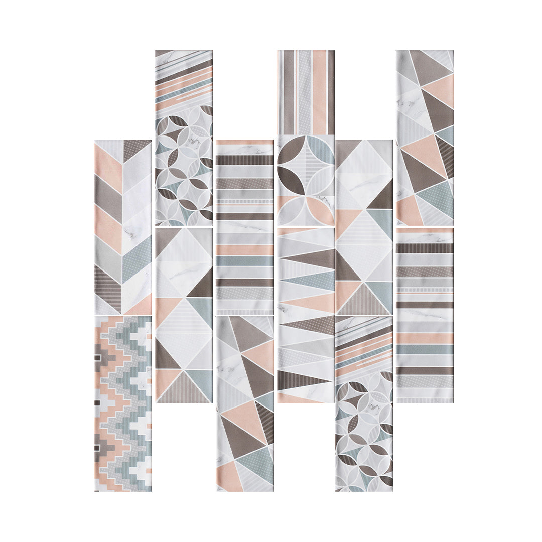 中國佛山瓷磚 China Foshan Basics 现代简约风格混装啞光墻磚 MKLHP013現代多彩(八面混發)10×30cm