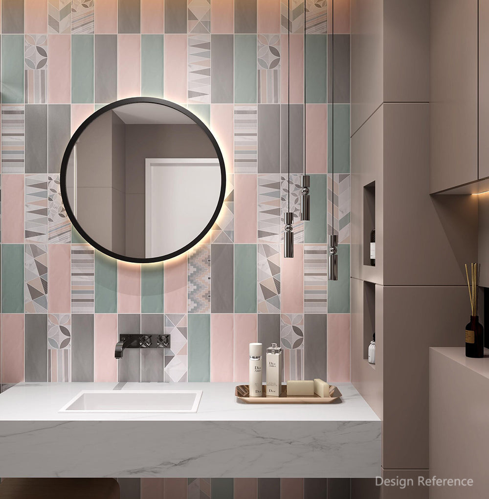 中國佛山瓷磚 China Foshan Basics 现代简约风格混装啞光墻磚 MKLHP013現代多彩(八面混發)10×30cm