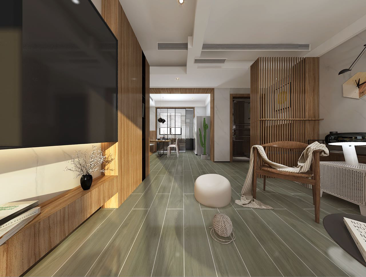 中國佛山磁磚 FOSHAN Tiles 木紋磚 Wood Grain Brick 地磚 啞光S66005 20×120cm