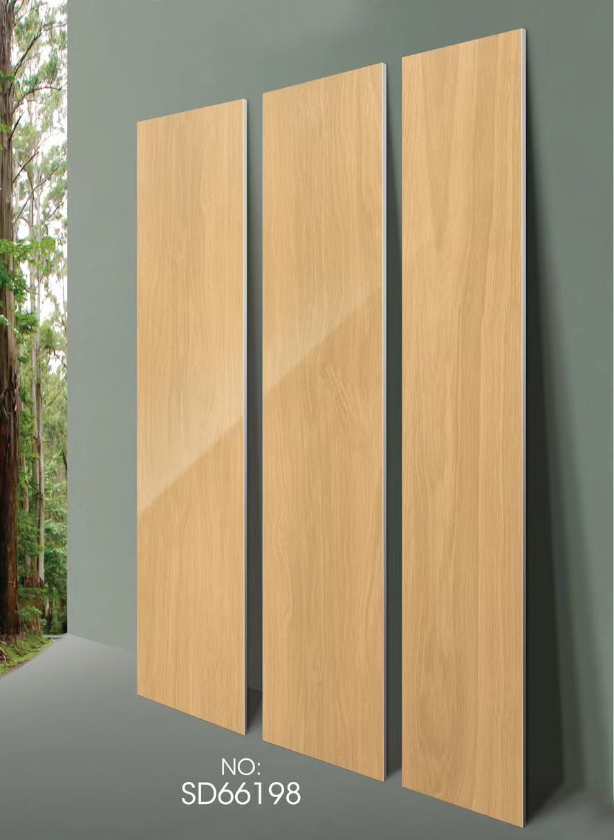 中國佛山磁磚 FOSHAN Tiles 木紋磚 Wood Grain Brick 親膚釉面 地磚 啞光 SD66198 20×120cm