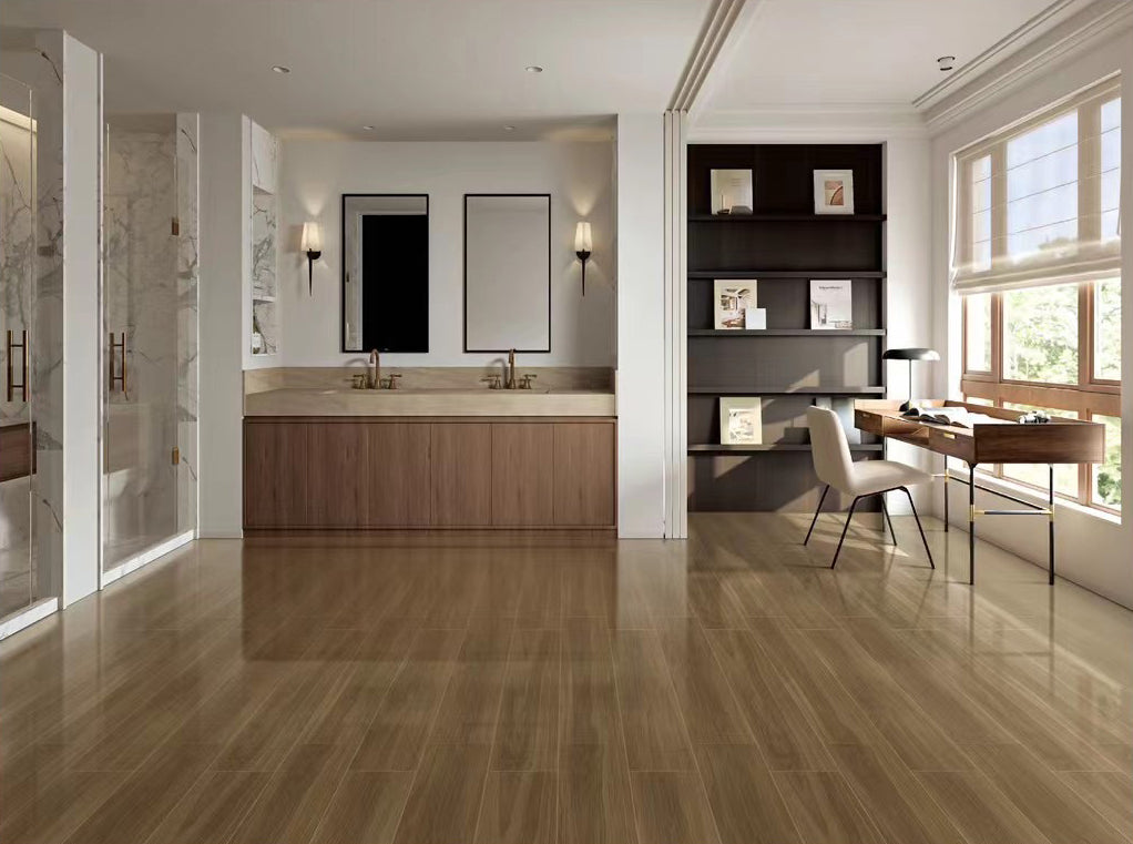 中國佛山磁磚 FOSHAN Tiles 木紋磚 Wood Grain Brick 親膚釉面 地磚 啞光 SD66199 20×120cm