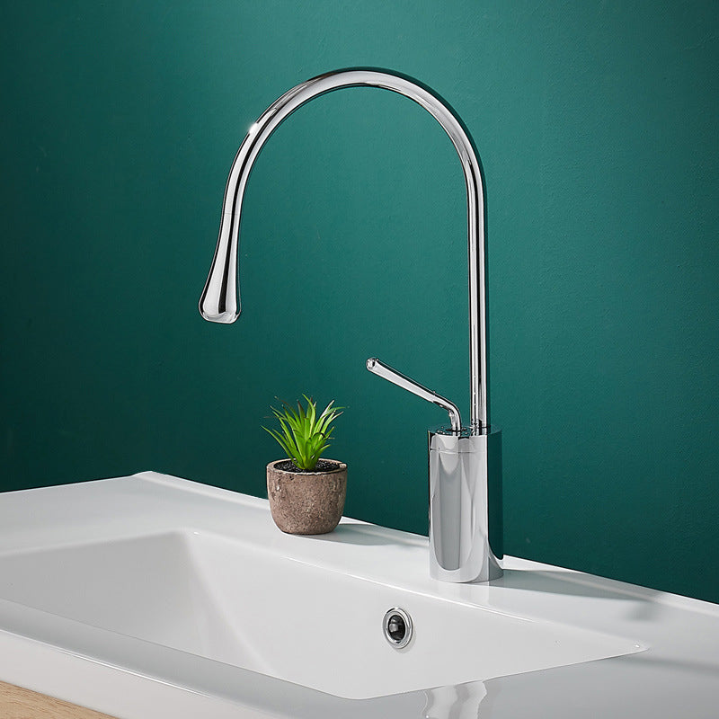 Contemporary High-Ranking Brass Body 304 Stainless Steel Mixer Water Bathroom Bssin Faucet 現代简约款不鏽鋼浴室面盤冷热龍頭 全銅精鑄工藝陶瓷閥芯5121