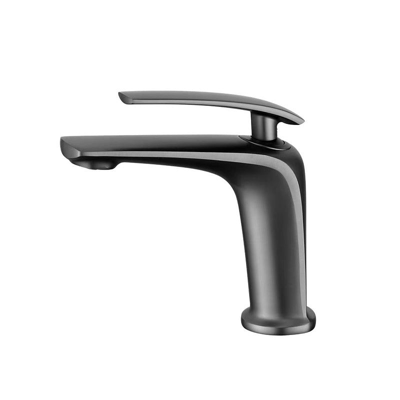 Contemporary High-Ranking Brass Body 304 Stainless Steel  Mixer Water  Bathroom Bssin Faucet 現代简约款不鏽鋼浴室面盤冷热龍頭 全銅精鑄工藝陶瓷閥芯5124