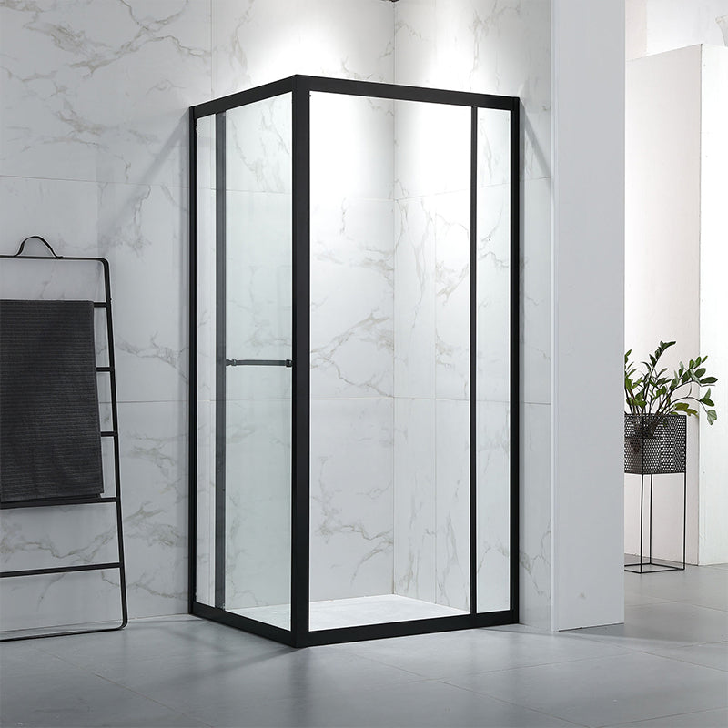 Bathroom Glass Sliding Doors Shower Screens 304Stainless Steel Tempered Glass 浴室屏風 浴屏 U62-1 L型 折疊門 慳空間 淋浴房 乾濕分離 啞黑 304不鏽鋼材質