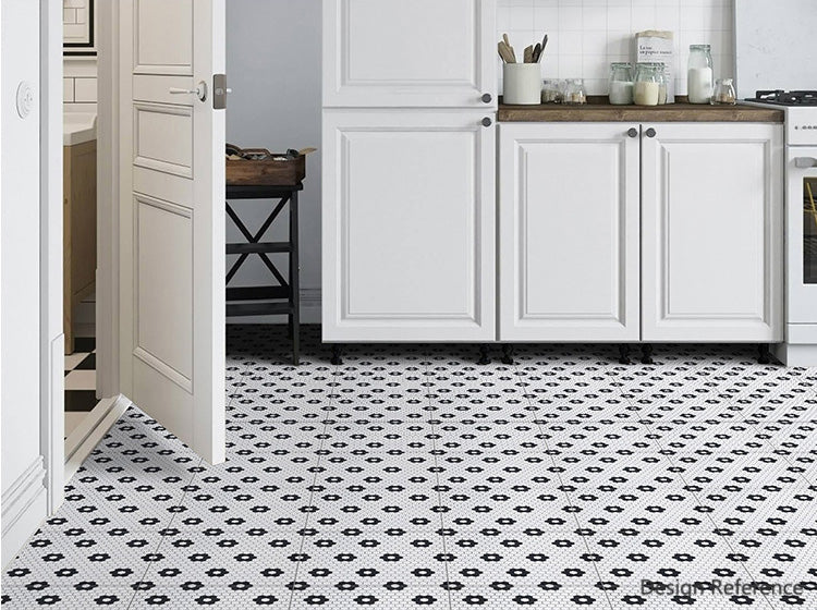 中國佛山瓷磚 China Foshan Basics 簡約北歐風格黑白啞光地磚墻磚 A3023 簡約北歐黑白花磚 30×30cm