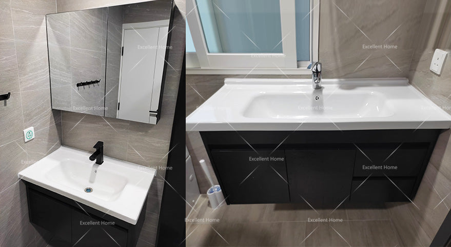 Wall Type Bath Mirror Cabinet 浴室櫃 全封储物鏡櫃 陶瓷洗手盆 Applications Case