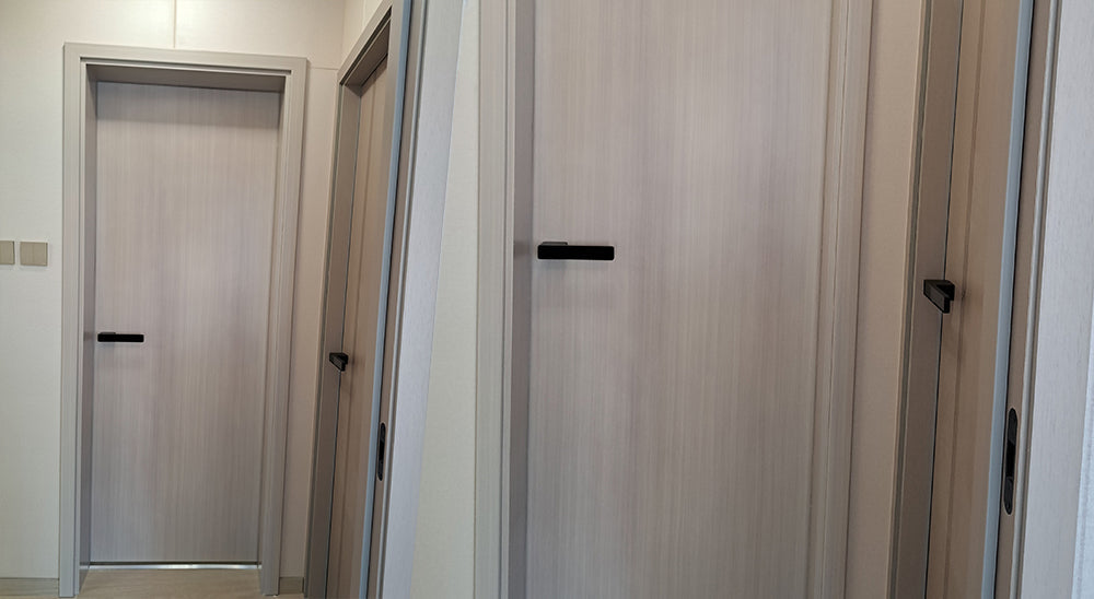 Aluminum Honeycomb Doors 全鋁門 平板款 灰梨木 廁所門 防水防潮 環保耐用 百葉門 鋁門板 鋁龍骨 鋁蜂窩填充 Durable