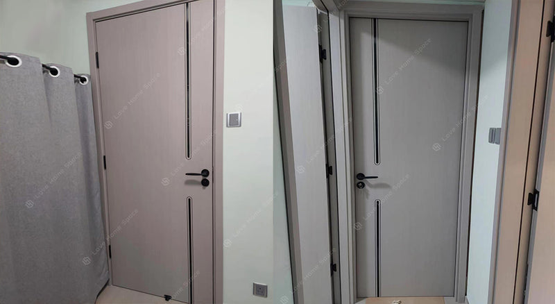 Carbon Crystal Wooden Doors （包木框和門鎖） 香奈兒灰 XNS-JS208 碳晶門 實木復合門 生態門 現代簡約風格