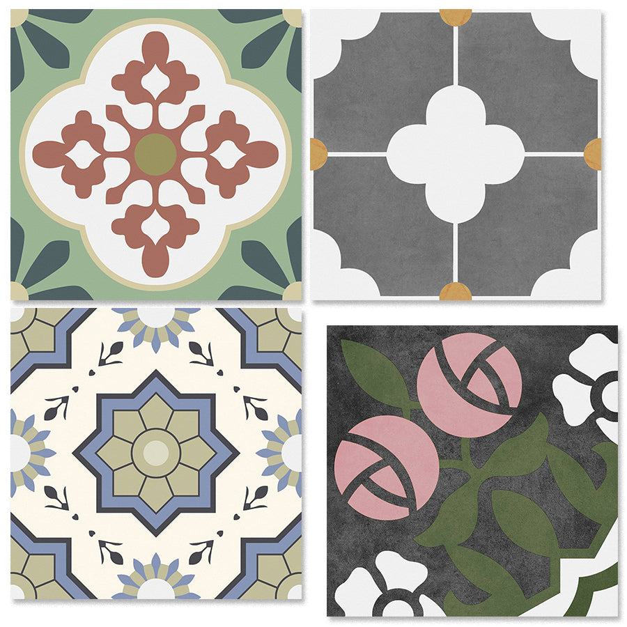 中國佛山瓷磚 China Foshan Tiles Encaustic Tiles 啞光地磚 牆磚F30571W F30573W F30574W F30575W花磚 裝飾磚 混裝發貨 隨機圖案 30×30cm