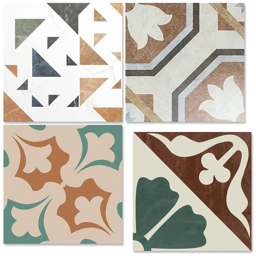 中國佛山瓷磚 China Foshan Tiles Encaustic Tiles 啞光地磚 牆磚F30402 F30540W F30548W F30581W花磚 裝飾磚 混裝發貨 隨機圖案 30×30cm