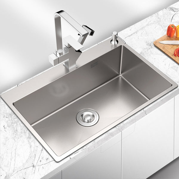 Bowl Round Sink 304 Stainless Steel Undermount PVD Nanotechnology Kitchen Sink  （包龍頭）方形水槽 304不鏽鋼水槽 納米塗層 銀色 防污潔淨 大單槽 鋅盤 櫥櫃專用 廚房五金 OC-5