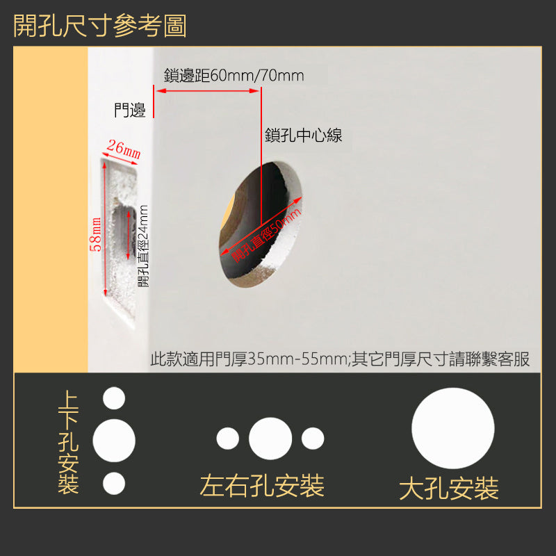 Door Lock Doors Handles Doors Hardware 標配款 F08系列 門鎖 門把手 冇鎖孔 浴室衛生間門鎖 方形拉手 一體鎖