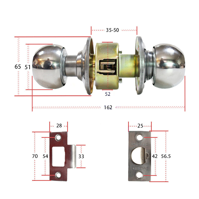 Door Lock Door Knob Doors Hardware 標配款 型號587系列 門鎖 球形鎖 珠鎖 銀色