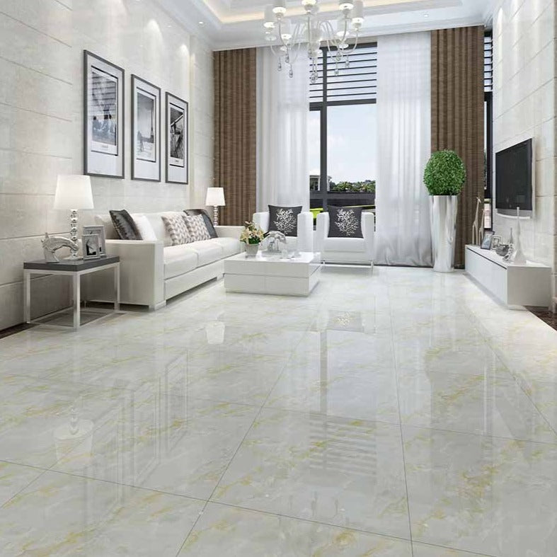 中國佛山磁磚 China Foshan Marble Tiles Glossy 大理石磁磚 連紋磁磚 地磚 牆磚 釉面磚 亮光面 卑斯白玉6B6036 60×60cm