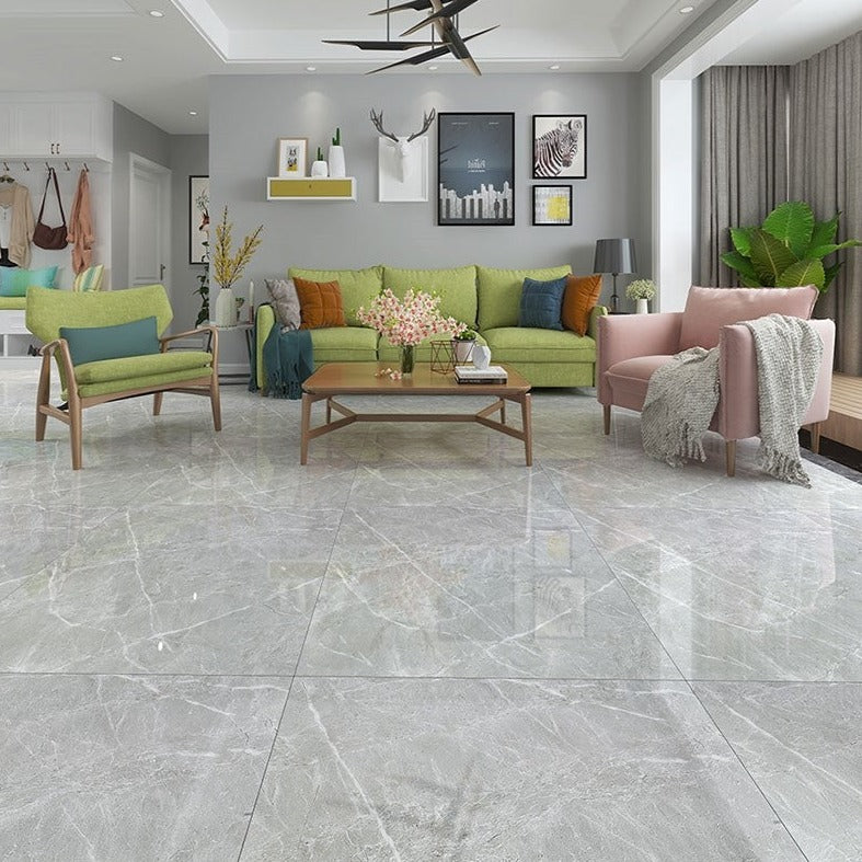 中國佛山磁磚 China Foshan Marble Tiles Glossy 大理石磁磚 連紋磁磚 地磚 牆磚 釉面磚 亮光面 6B6112 60×60cm