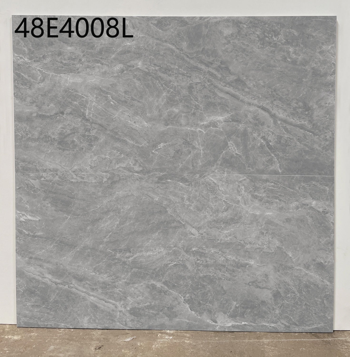 中國佛山磁磚 China Foshan Marble Tiles Glossy 大理石磁磚 連紋磁磚 地磚 牆磚 釉面磚 亮光面 卡洛尼灰48E4008L  40×80cm