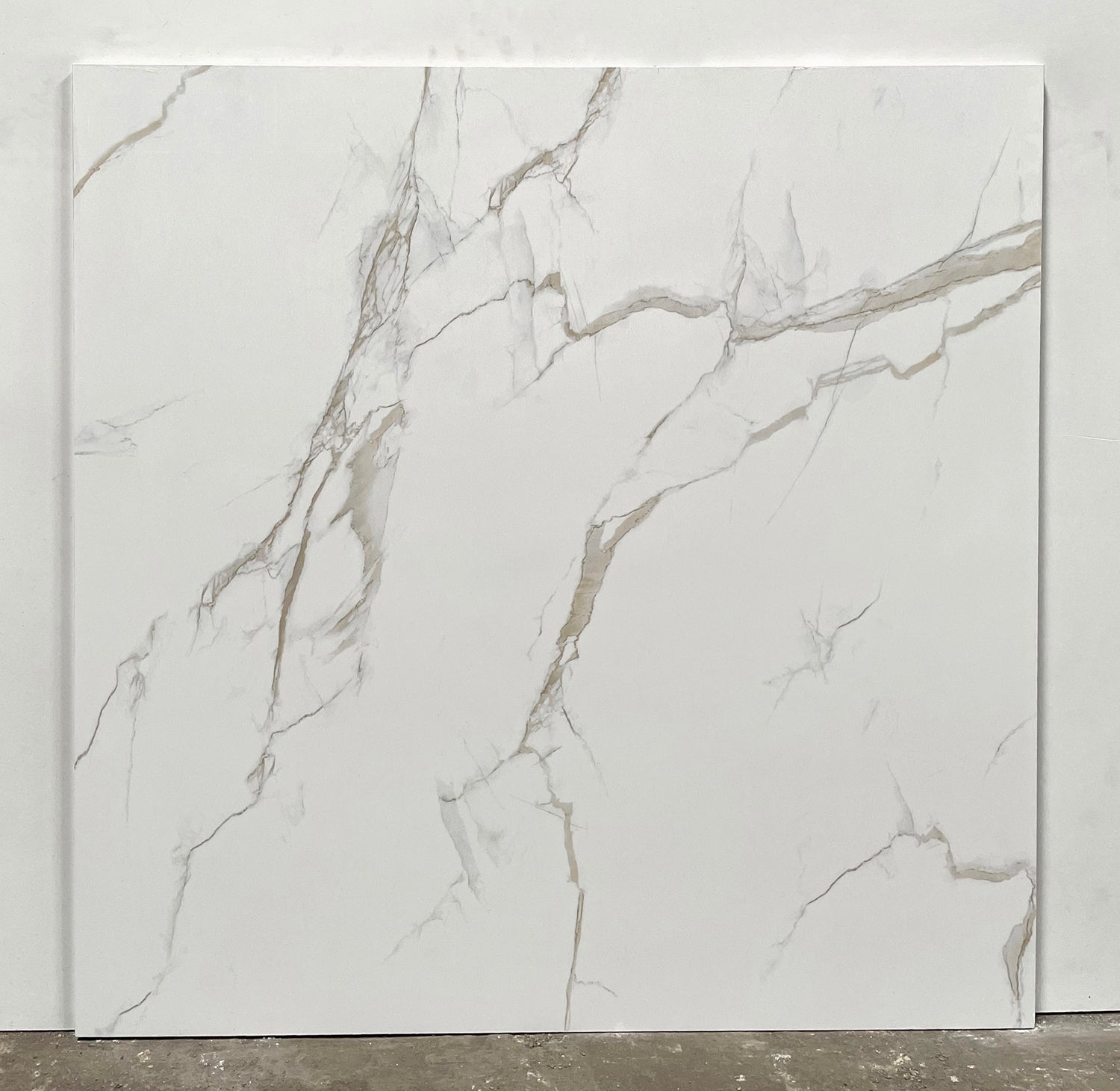 中國佛山磁磚 China Foshan Marble Tiles Glossy 大理石磁磚 連紋磁磚 地磚 牆磚 釉面磚 亮光面 雅士白6B6023 60×60cm