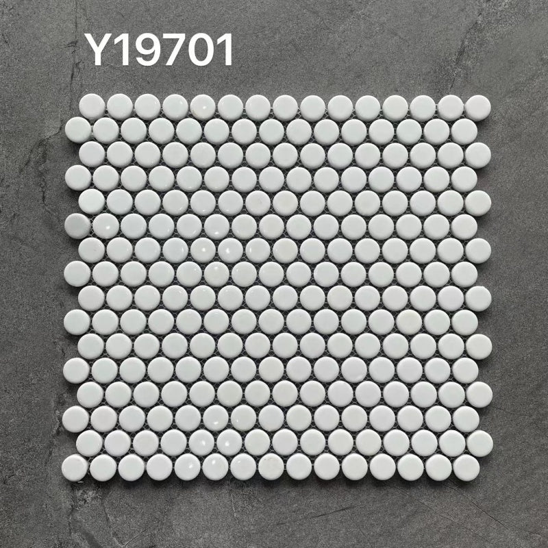 Mosaic Tiles 馬賽克瓷磚 Y19系列 29.2×32cm 圓珠系列 Penny Round Mosaic Tile Porcelain