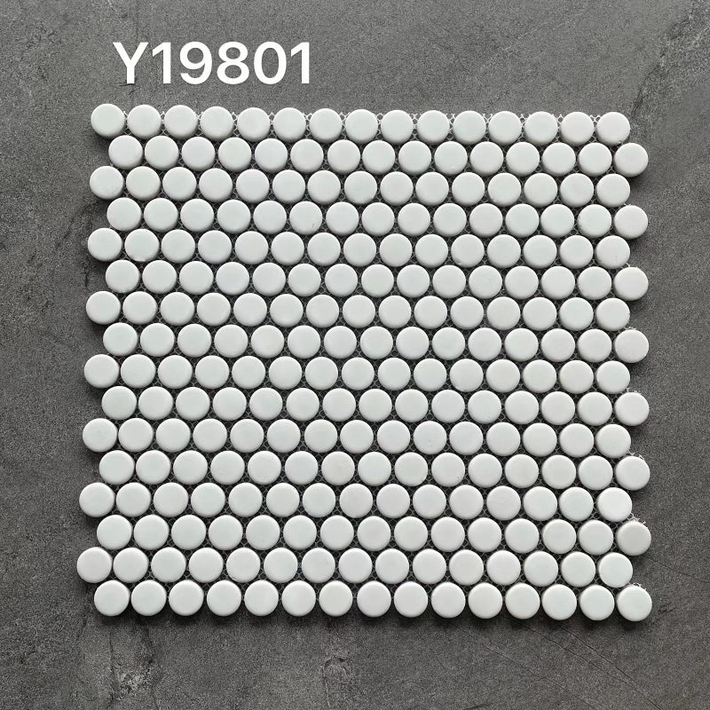 Mosaic Tiles 馬賽克瓷磚 Y19系列 29.2×32cm 圓珠系列 Penny Round Mosaic Tile Porcelain