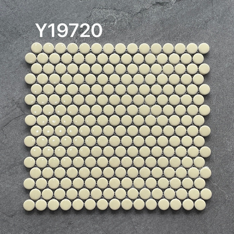 Mosaic Tiles 馬賽克瓷磚 Y19系列 29.2×32cm 圓珠系列 Penny Round Mosaic Tile Porcelain