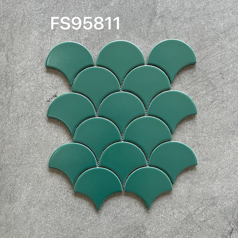 Scallop Mosaic Tiles 馬賽克瓷磚 FS95系列 30×33.3cm 扇形系列 純色系列 多色可選 Porcelain