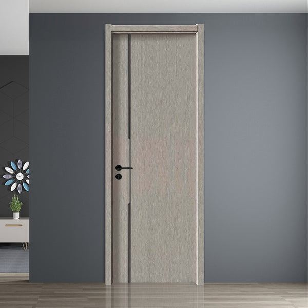 Carbon Crystal Wooden Doors  （包木框和門鎖）雲霧淺灰（零度）LS-2212 碳晶門 實木復合門 生態門 現代簡約風格 新西蘭松木門框 60mm