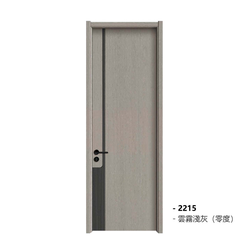 Carbon Crystal Wooden Doors  （包木框和門鎖）雲霧淺灰（零度）LS-2215 碳晶門 實木復合門 生態門 現代簡約風格 新西蘭松木門框 60mm