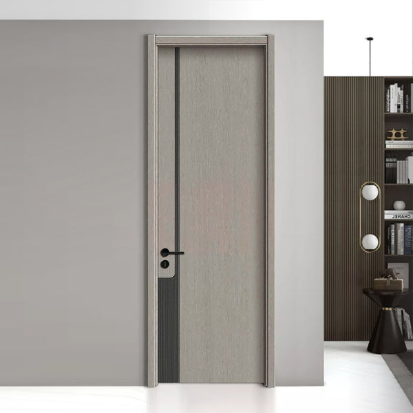 Carbon Crystal Wooden Doors  （包木框和門鎖）雲霧淺灰（零度）LS-2215 碳晶門 實木復合門 生態門 現代簡約風格 新西蘭松木門框 60mm