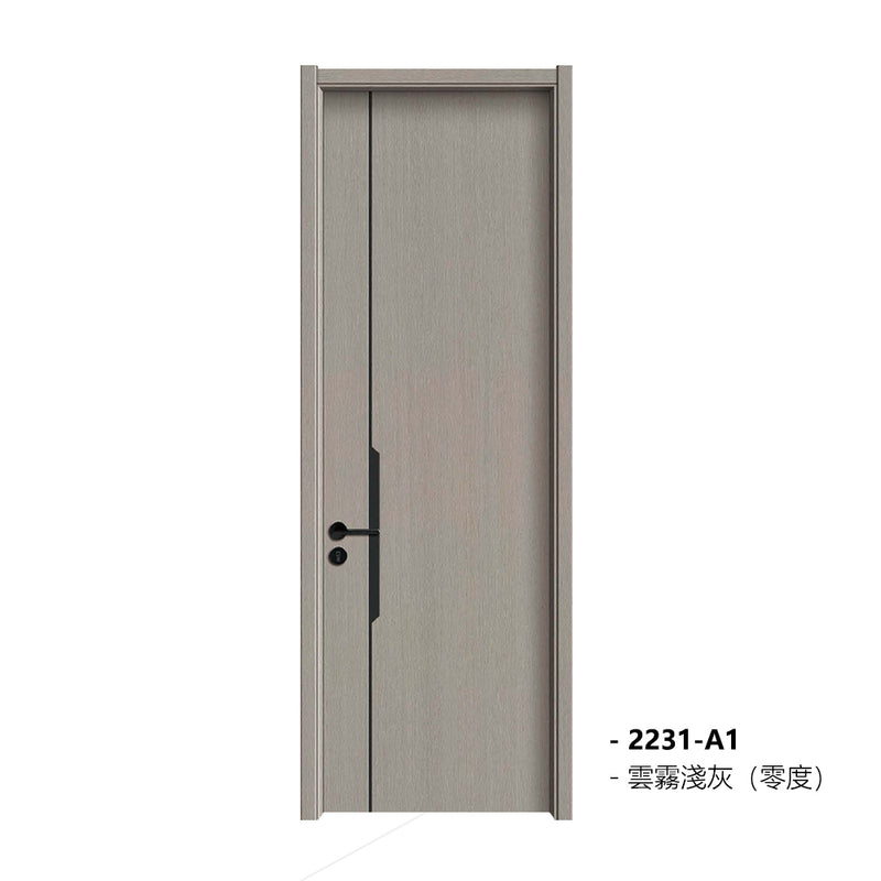 Carbon Crystal Wooden Doors  （包木框和門鎖）雲霧淺灰（零度）LS-2231-A1 碳晶門 實木復合門 生態門 現代簡約風格 新西蘭松木門框 60mm