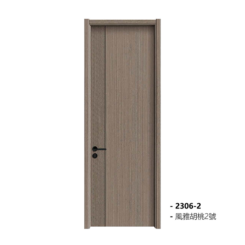 Carbon Crystal Wooden Doors  （包木框和門鎖）清雅胡桃1號 LS-2306-1 風雅胡桃2號 2306-2 碳晶門 實木復合門 生態門 現代簡約風格 新西蘭松木門框 60mm