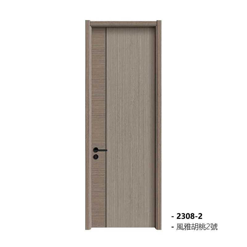 Carbon Crystal Wooden Doors  （包木框和門鎖）風雅胡桃2號 LS-2308-2 碳晶門 實木復合門 生態門 現代簡約風格 新西蘭松木門框 60mm