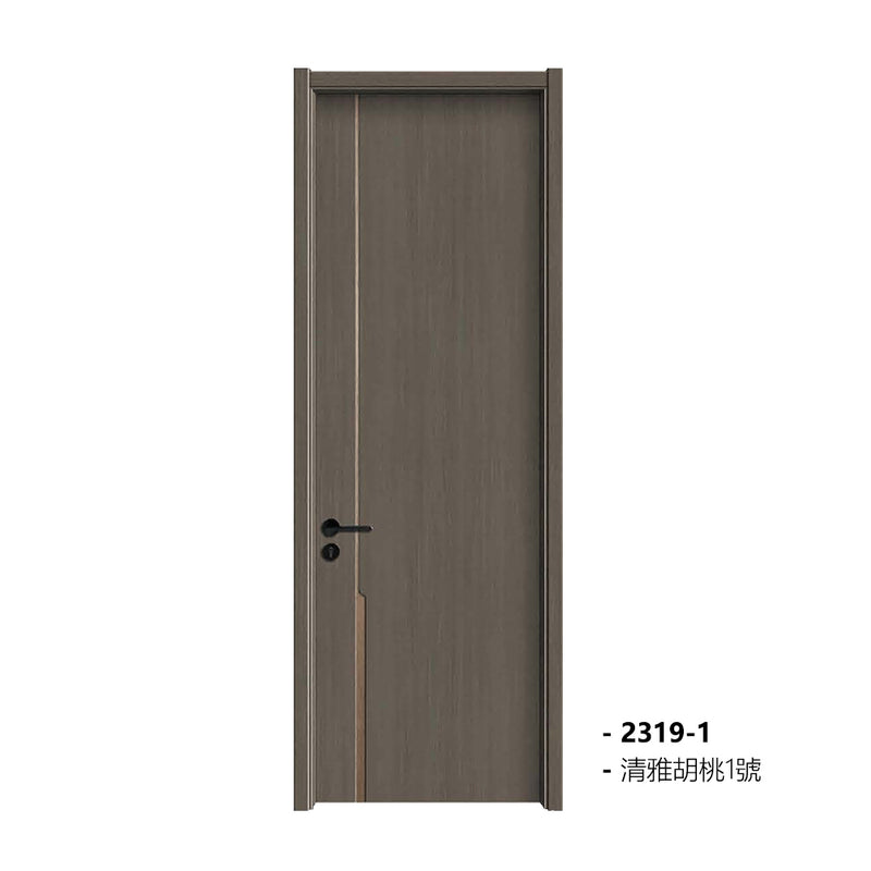 Carbon Crystal Wooden Doors  （包木框和門鎖）清雅胡桃1號 LS-2319-1 風雅胡桃2號 LS-2319-2 碳晶門 實木復合門 生態門 現代簡約風格 新西蘭松木門框 60mm