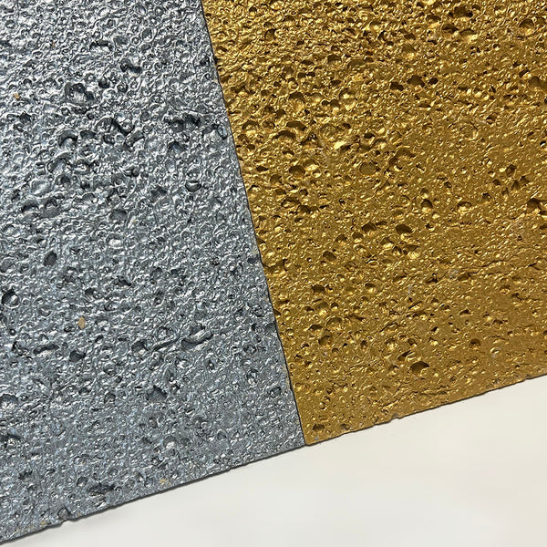 Flexible Stone 軟瓷 Veneer Sheet Interior and Exterior 柔性石材 真石質感 防水防潮 室內戶外可用 發泡鋁合金240x60cm金屬銀 金屬黃金