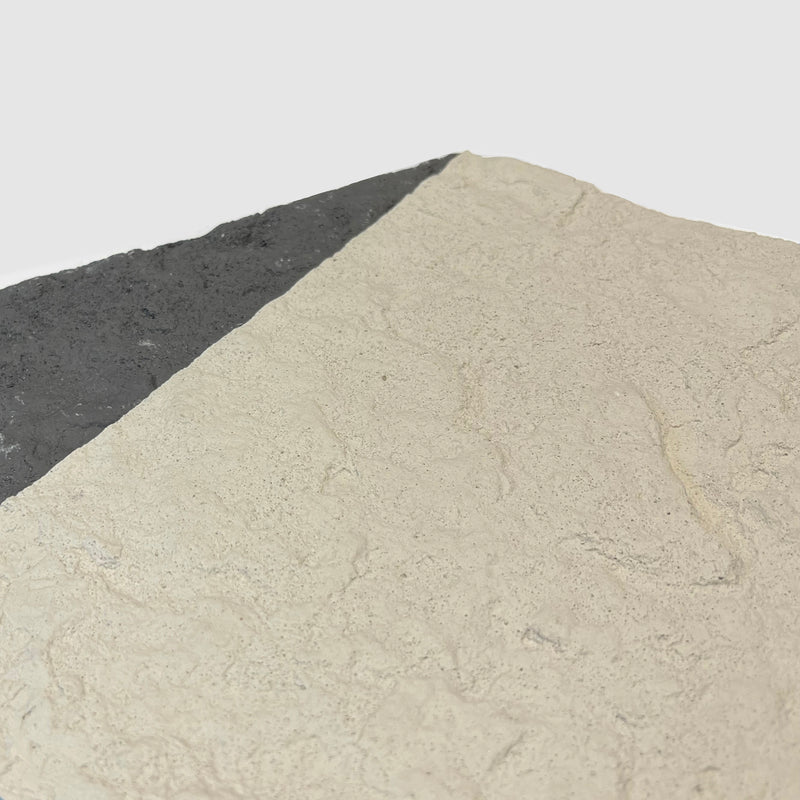 Flexible Stone 軟瓷 Veneer Sheet Interior and Exterior 柔性石材 真石質感 防水防潮 室內戶外可用 斧鑿石90x60cm米白色052深灰色043