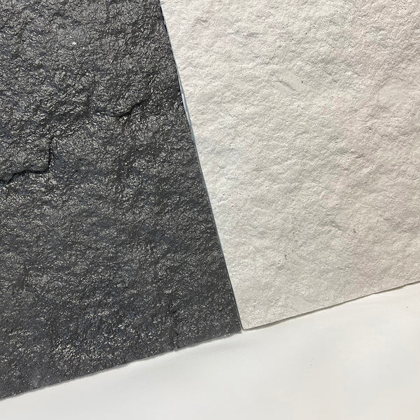 Flexible Stone 軟瓷 Veneer Sheet Interior and Exterior 柔性石材 真石質感 防水防潮 室內戶外可用 毛面花崗岩120x60cm米白色052黑色367