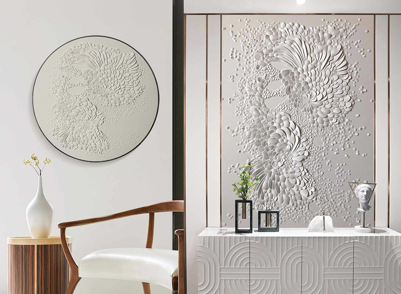 3D Leather Wall Panels 浮雕繡花 Customizable 可訂造尺寸 皮紋牆板 立體牆板 繡花牆板 透光牆板 藝術背景墻 皮紋格柵板 皮紋半圓板 環保PU皮材質