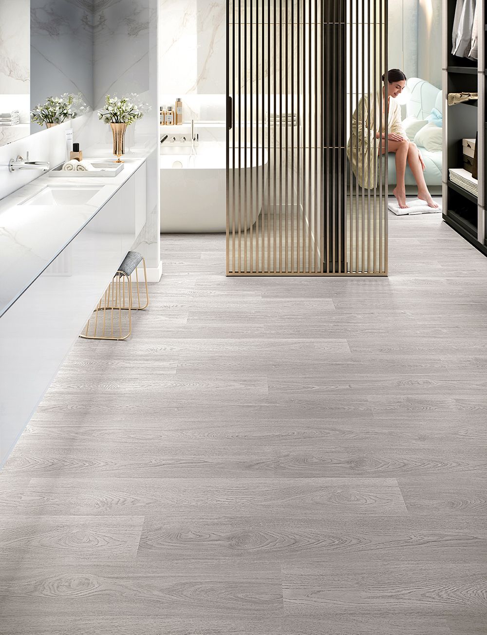 Finfloor無縫地板 西班牙進口 48小時防水 經久耐用   3AN Grey Kalmar Oak  41048138