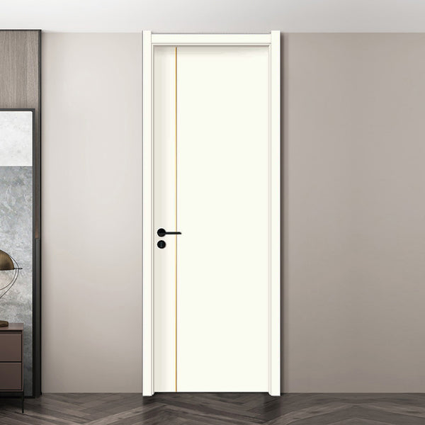 Carbon Crystal Wooden Doors  （包木框和門鎖）瓷白+金屬線 LS-6005 碳晶門 實木復合門 生態門 現代簡約風格 新西蘭松木門框 50mm