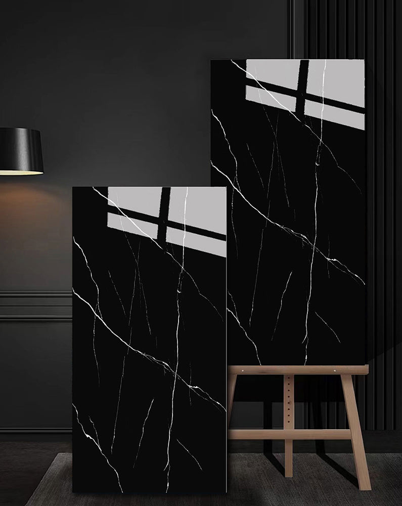 意大利設計瓷磚 Italian Design Tiles 奢石系列 75T001黑白根 Luxury Marble tiles 亮光磚 Gloss Tiles 地磚 墻磚 Porcelain Tiles