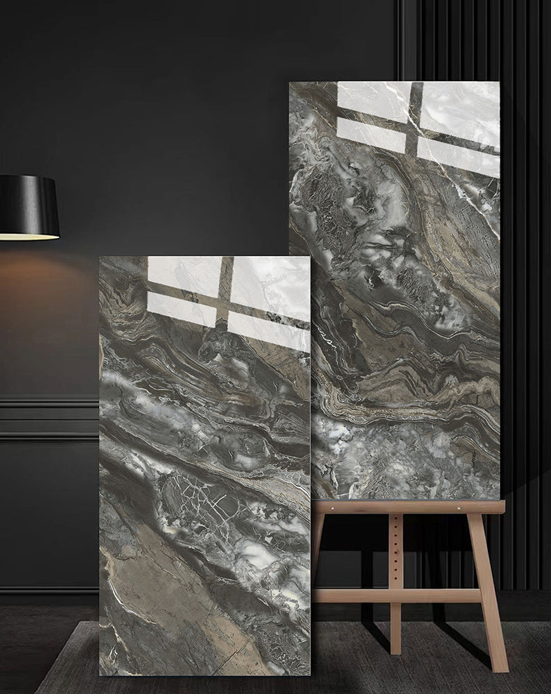 意大利設計瓷磚 Italian Design Tiles 奢石系列 75YS005威尼斯棕 Luxury Marble tiles 亮光磚 Gloss Tiles 地磚 墻磚 Porcelain Tiles