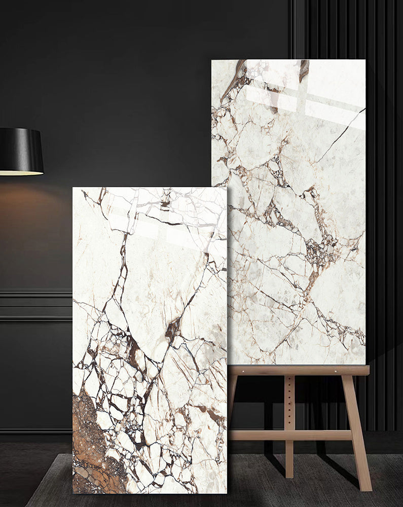 意大利設計瓷磚 Italian Design Tiles 奢石系列 75YS018冰河世紀白 Luxury Marble tiles 亮光磚 Gloss Tiles 地磚 墻磚 Porcelain Tiles