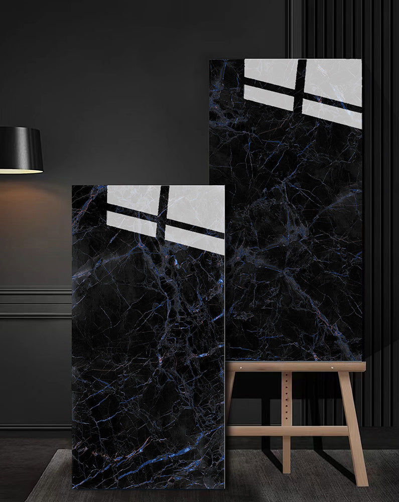 意大利設計瓷磚 Italian Design Tiles 奢石系列 75YS306古奇黑 Luxury Marble tiles 亮光磚 Gloss Tiles 地磚 墻磚 Porcelain Tiles