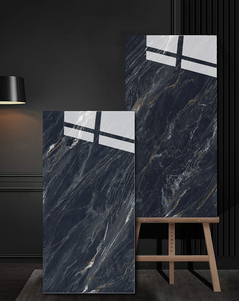 意大利設計瓷磚 Italian Design Tiles 奢石系列 75YS316維納斯黑 Luxury Marble tiles 亮光磚 Gloss Tiles 地磚 墻磚 Porcelain Tiles